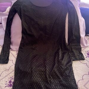 Elegant Black and Gold Women's Dress